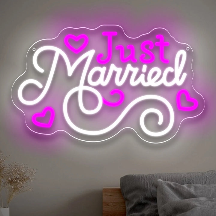 Néon Just Married Coloré