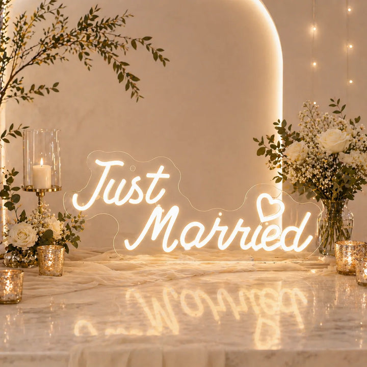 Néon Just Married Décoratif