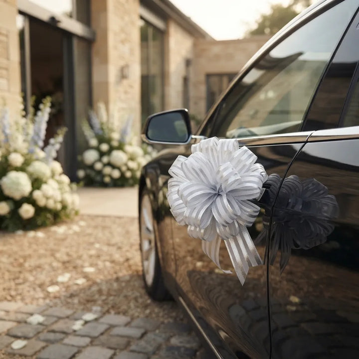 Nœud Argenté Décoratif Pour Voiture Design