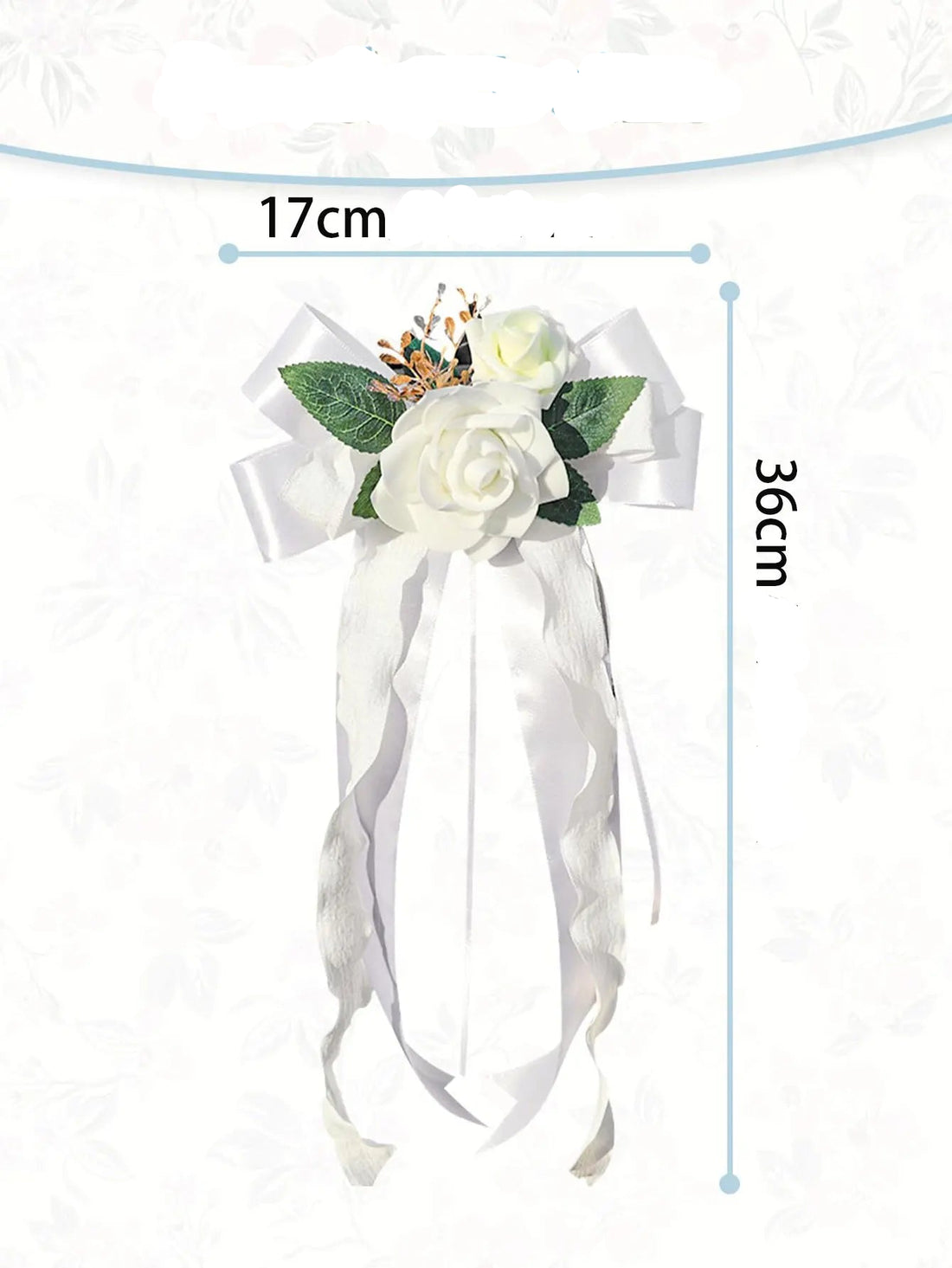 Nœud Blanc Voiture Mariage à Fleur Dimensions