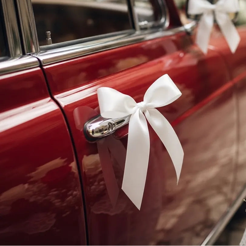 Nœud Papillon Blanc pour Voiture Minimaliste