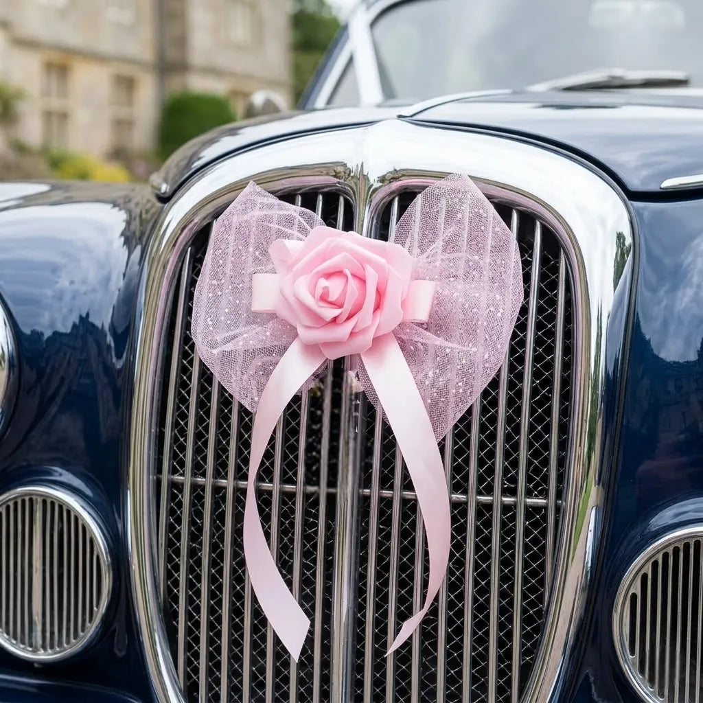 Nœud à Ruban Rose Déco Voiture
