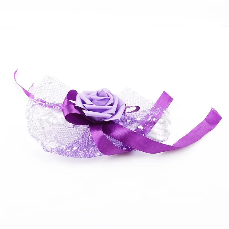 Nœud Violet Voiture Mariage Elégant Festive
