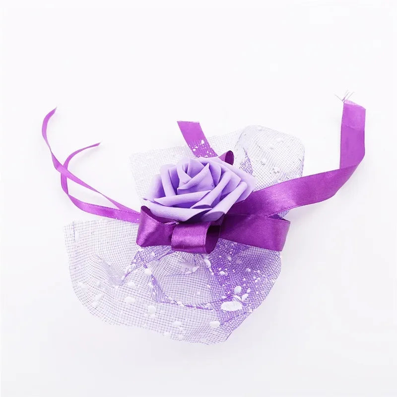 Nœud Violet Voiture Mariage Elégant Minimaliste
