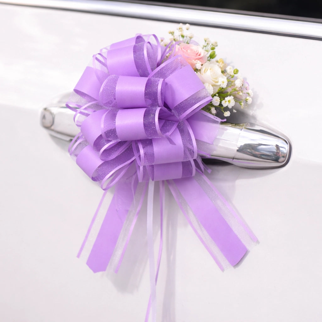 Nœud Violet pour Voiture Mariage