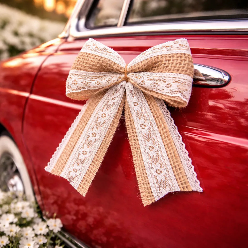 Nœud Voiture Mariage Jute original