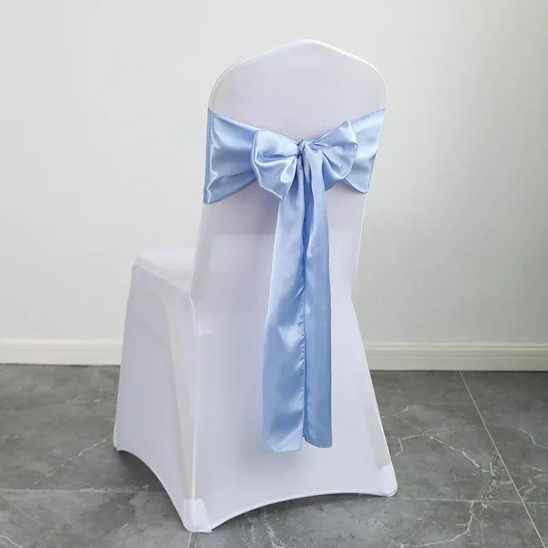 Nœud de Chaise Mariage Bleu Ciel Chic