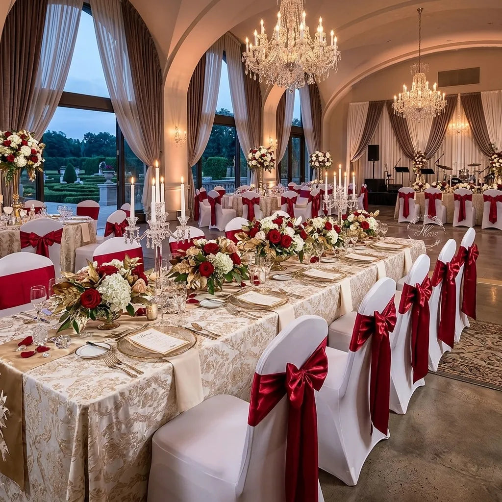 Nœud de Chaise Mariage Bordeaux Elégant