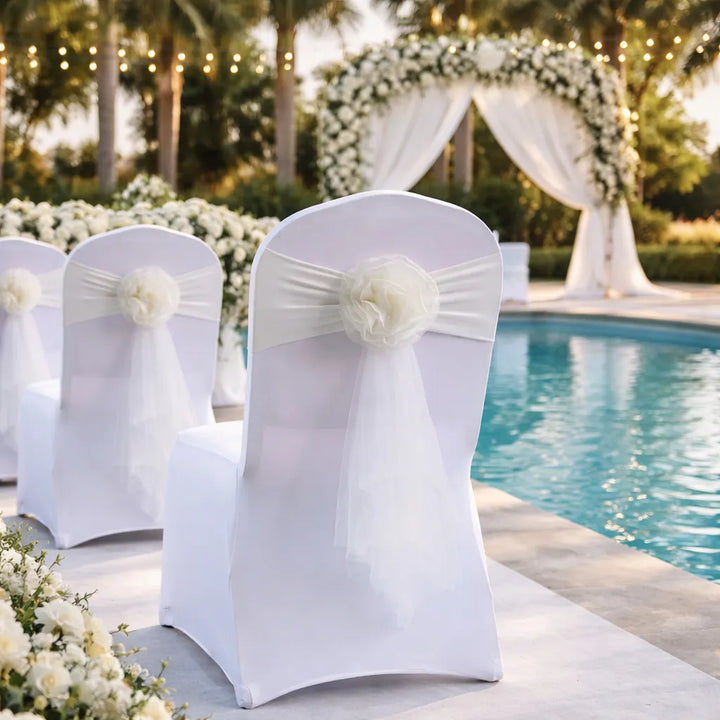 Nœud de Chaise Mariage Floral Épuré