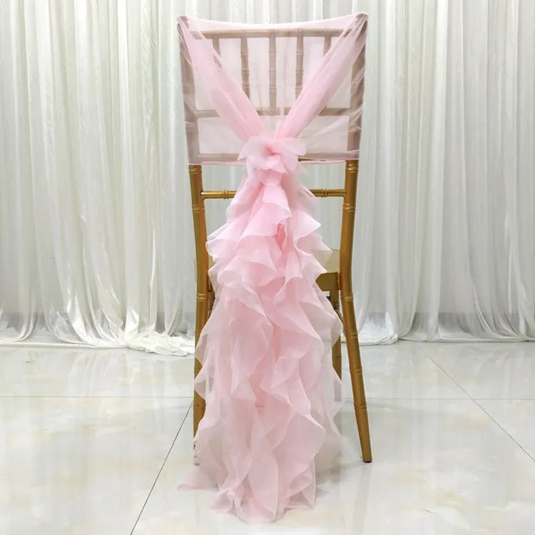 Nœud de Chaise Mariage Rose Elégant Design Unique