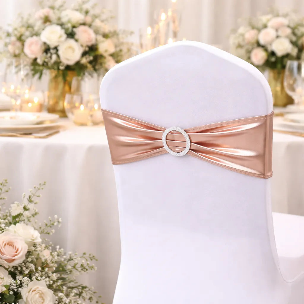 Nœud de Chaise Mariage Rose Gold