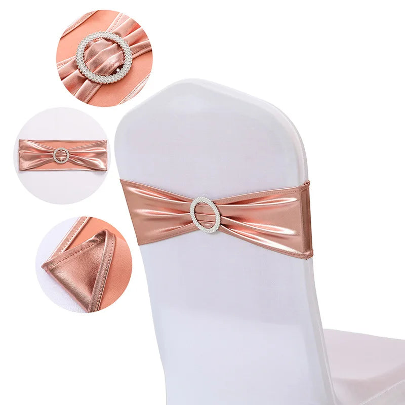 Nœud de Chaise Mariage Rose Gold Chic