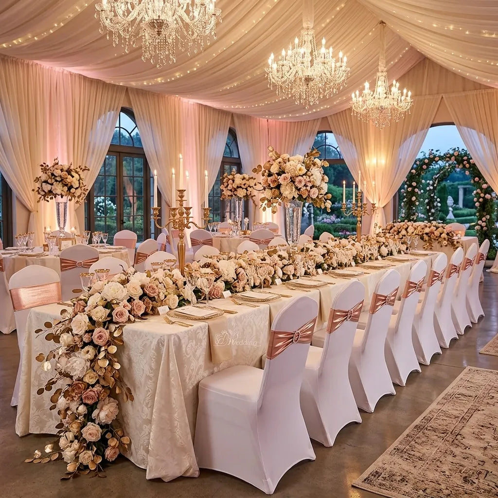 Nœud de Chaise Mariage Rose Gold Unique