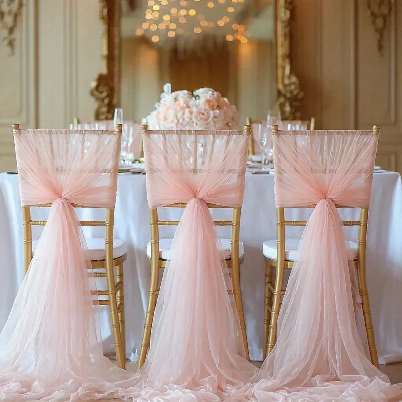 Nœud de Chaise Mariage Rose Poudré