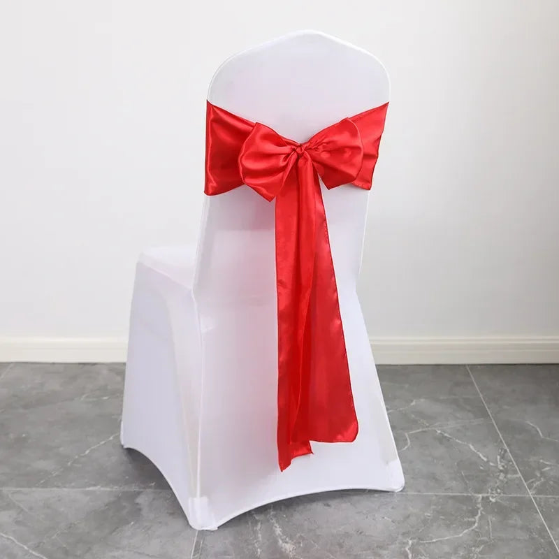Nœud de Chaise Mariage Rouge Chic