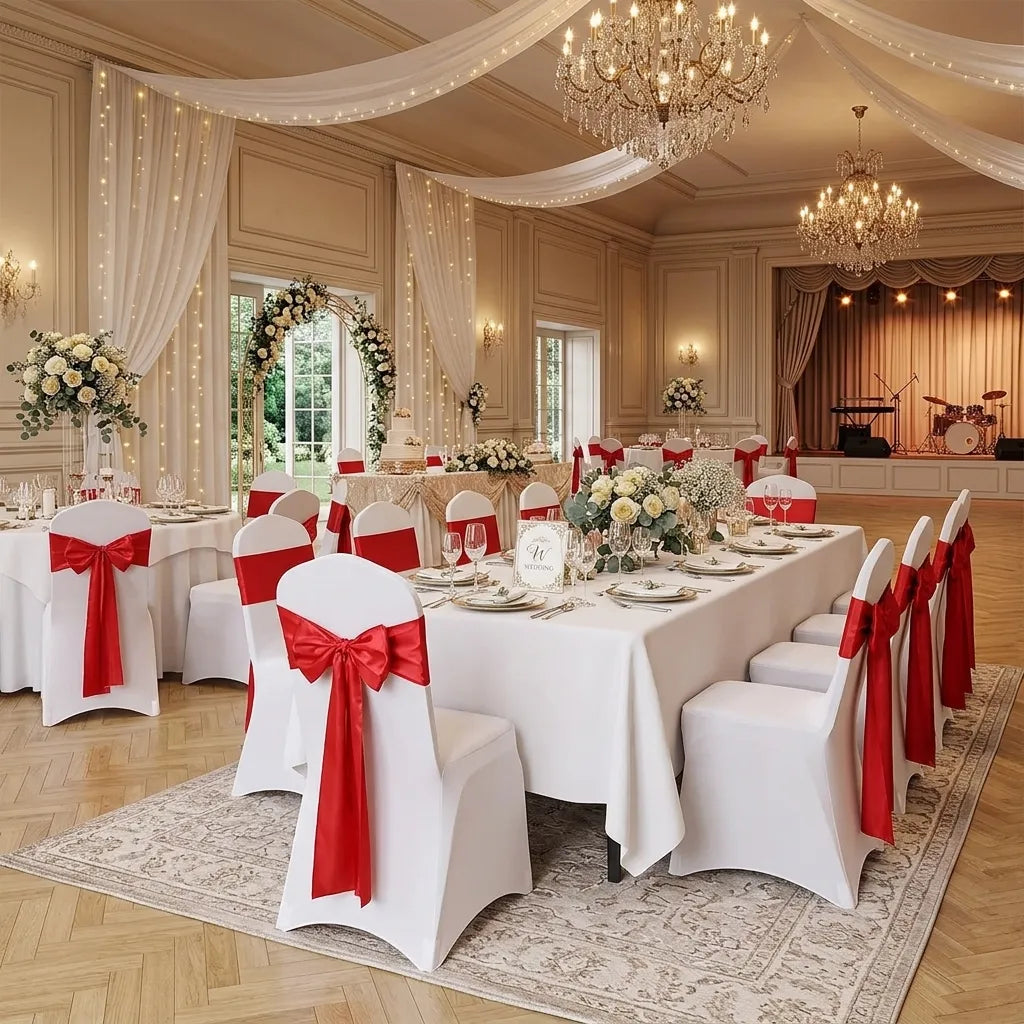 Nœud de Chaise Mariage Rouge Unique