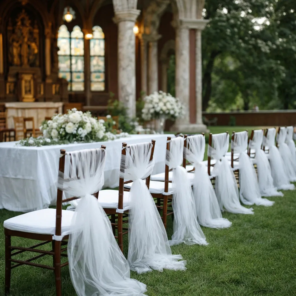 Nœud de Chaise Mariage Tulle Chic