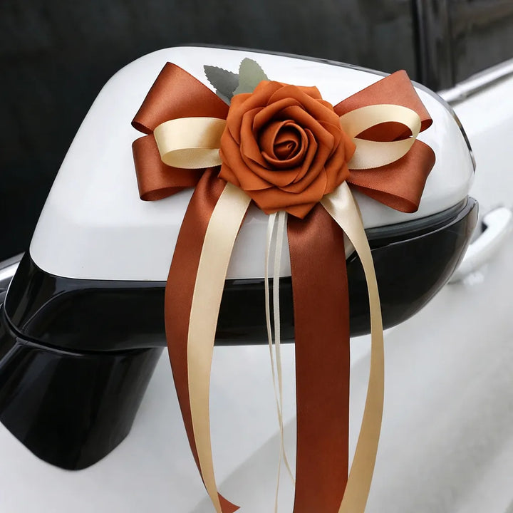 Nœud de Ruban Marron à Rose classe