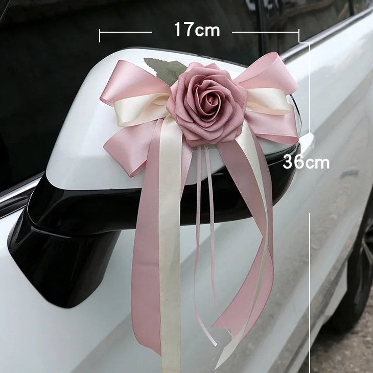 Nœud de Ruban à Rose pour Voiture Mariage raffiné