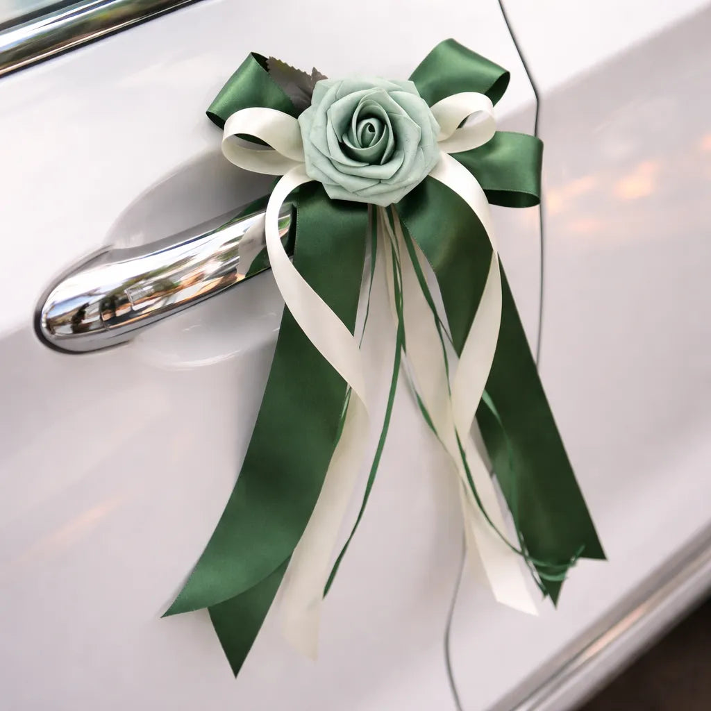 Nœud de Ruban Vert Décoratif Voiture
