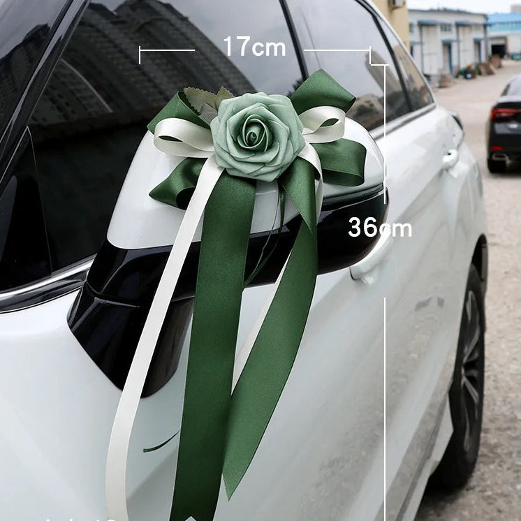 Nœud de Ruban Vert Décoratif Voiture chic