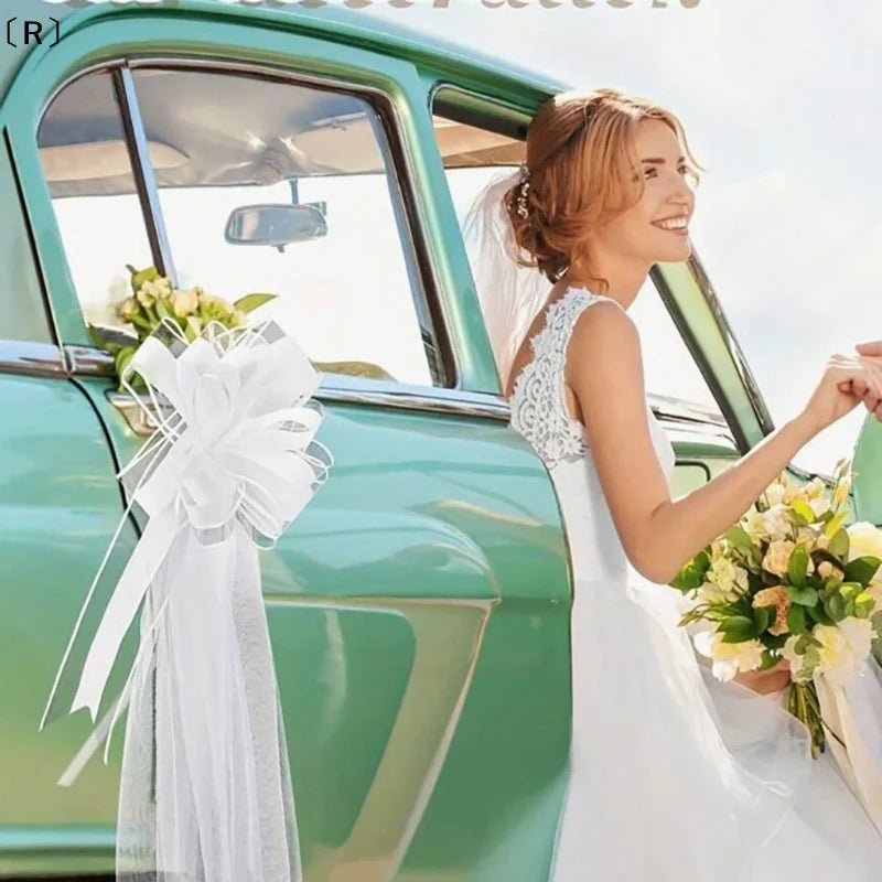 Nœud en Tulle Voiture Mariage Chic