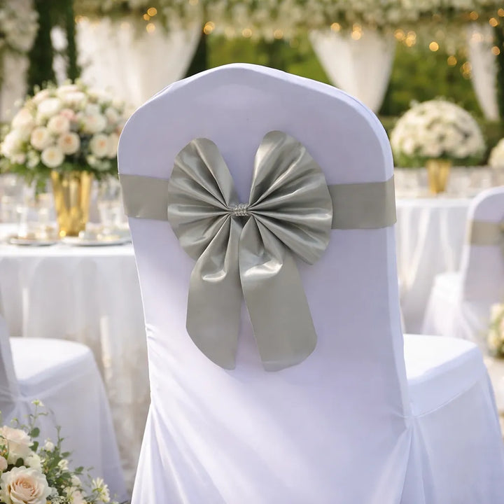 Nœud pour Déco Chaise Mariage Argenté