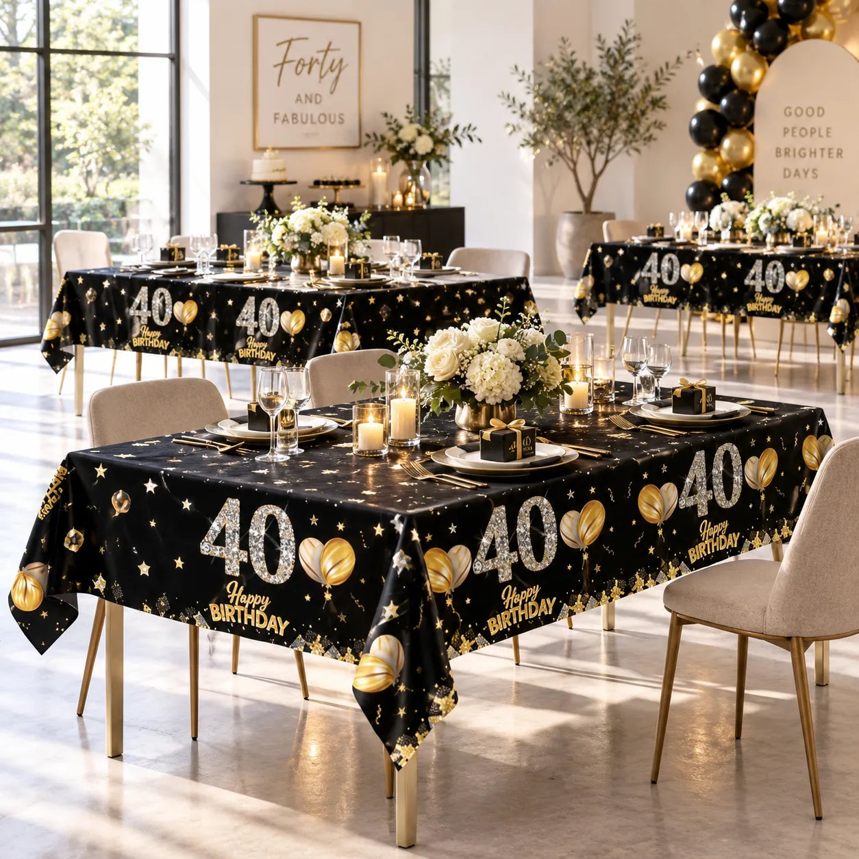 Nappe Anniversaire 40 ans Elégante