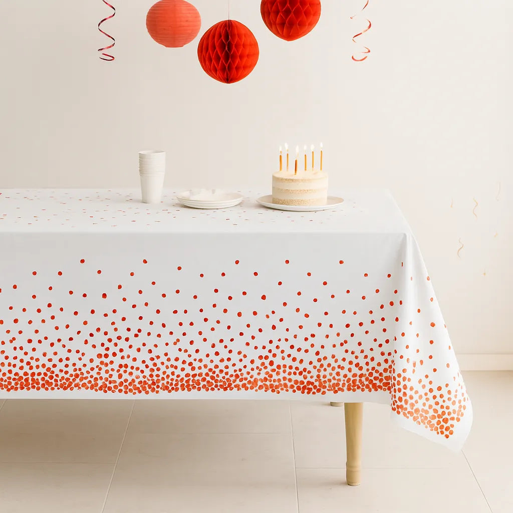 Nappe Anniversaire Blanc Et Rouge
