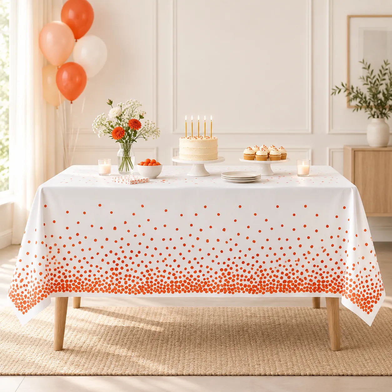 Nappe Anniversaire Blanc Et Rouge