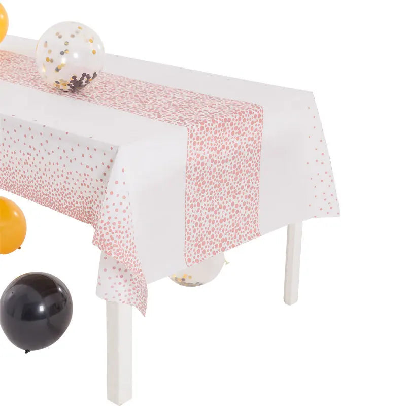 Nappe Anniversaire Blanc et Rose Gold Unique