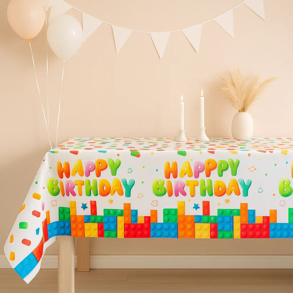 Nappe Anniversaire Blocs de Construction