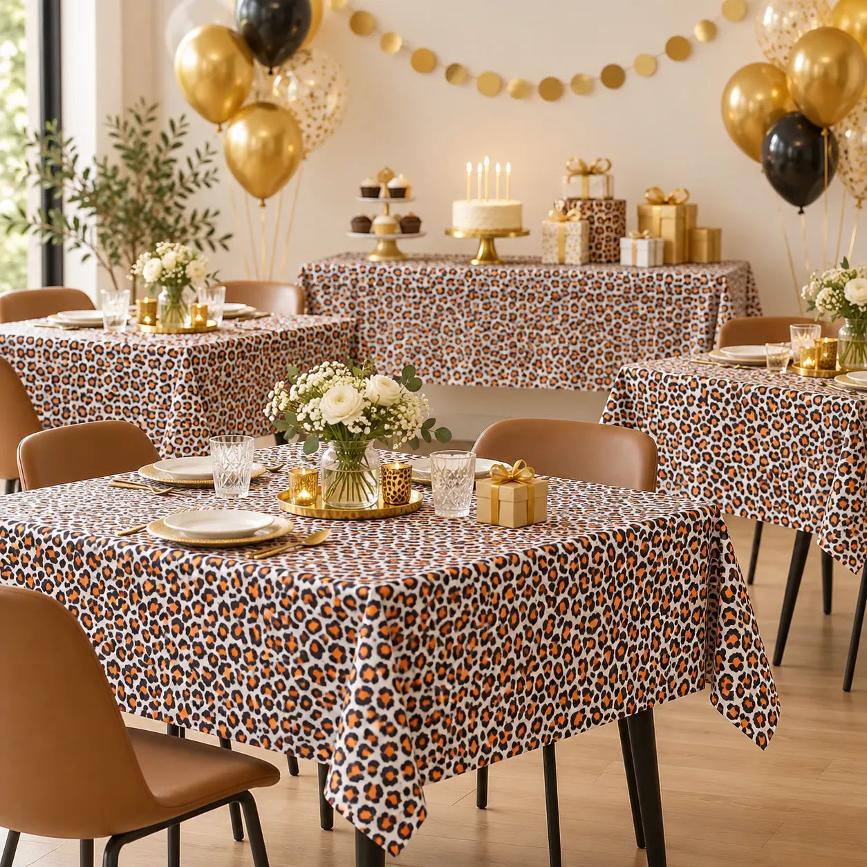 Nappe Anniversaire Imprimé Léopard Originale