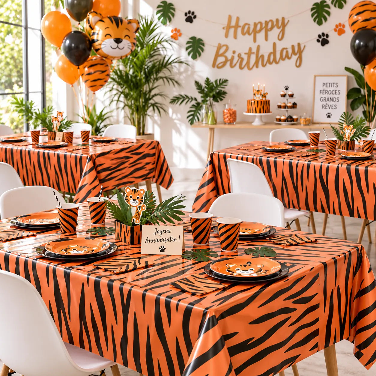 Nappe Anniversaire Imprimé Tigre Originale