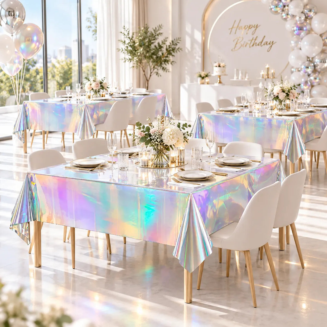 Nappe Anniversaire Irisée Brillante Classe