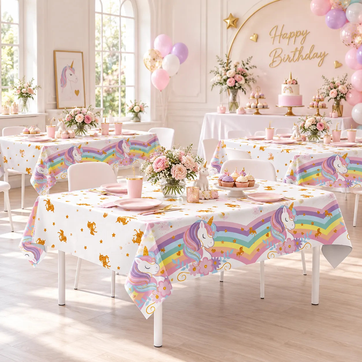 Nappe Anniversaire Licorne Kawai