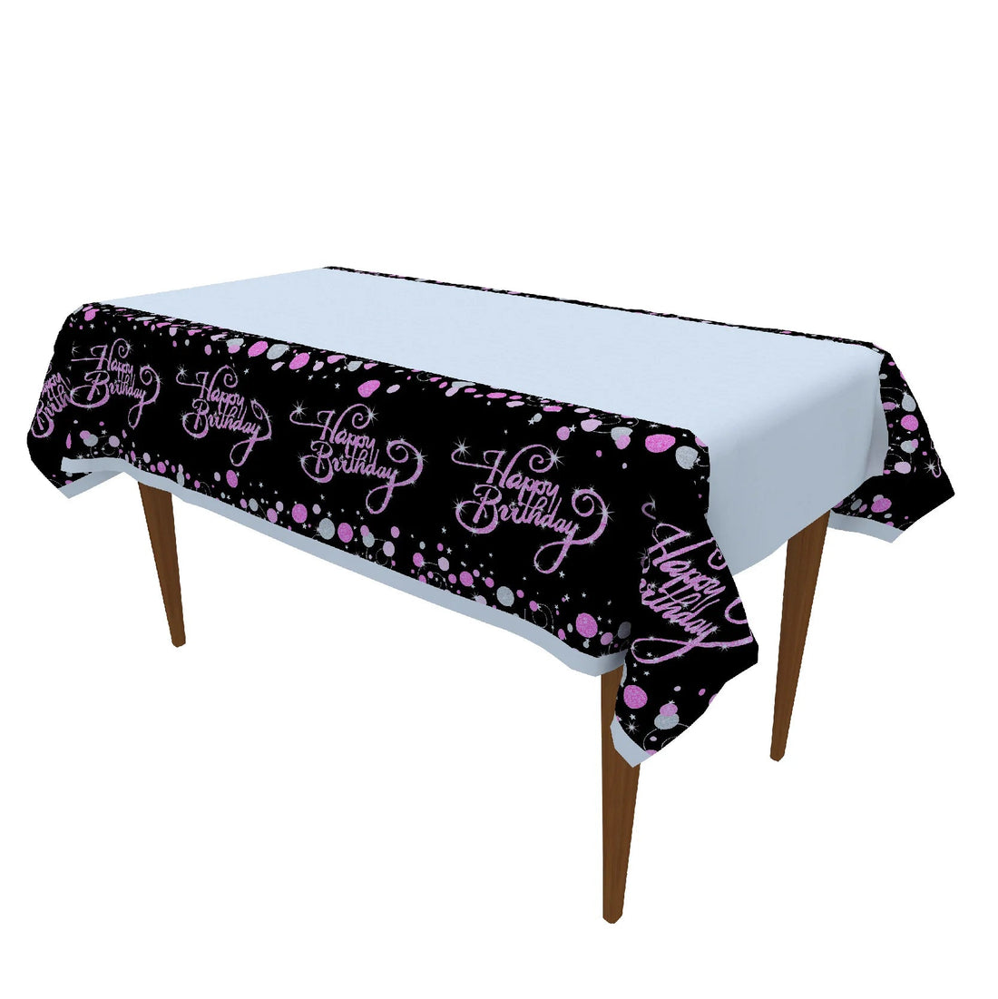 Nappe Anniversaire Noir et Rose Girly
