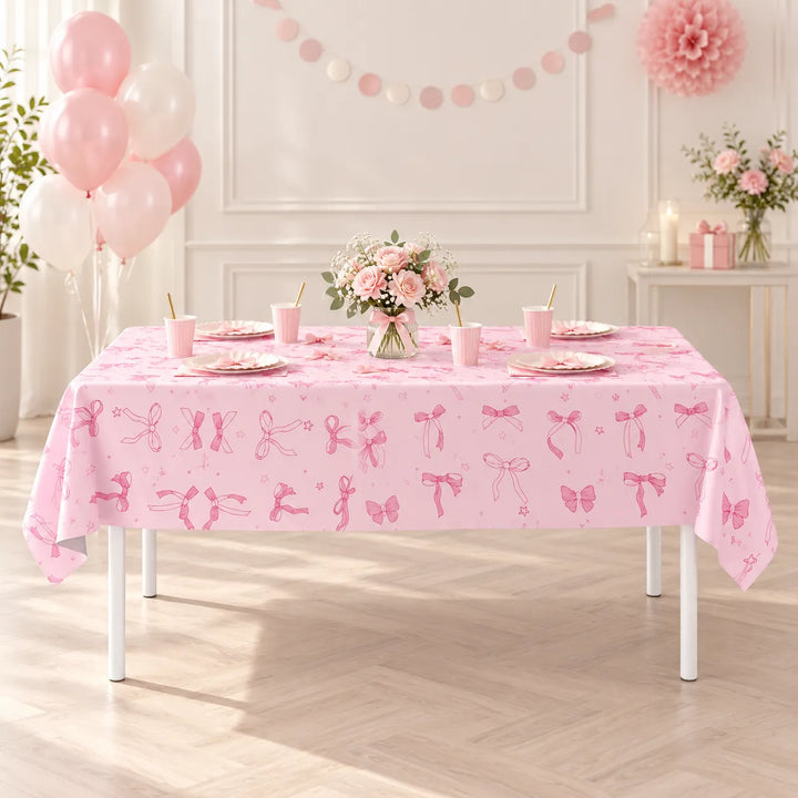 Nappe Anniversaire Rose à Nœuds