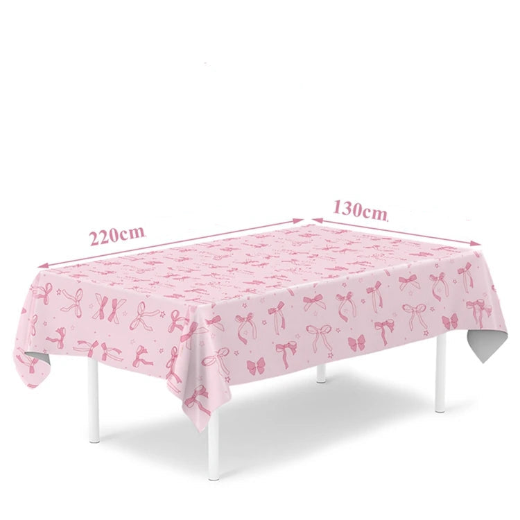 Nappe Anniversaire Rose à Nœuds Elégante