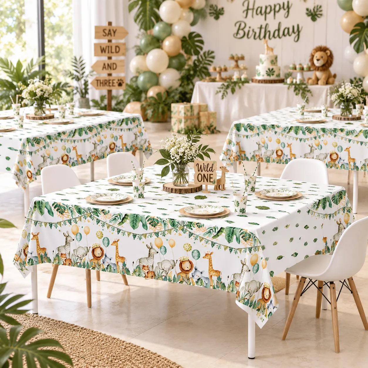 Nappe Anniversaire Thème Jungle Unique