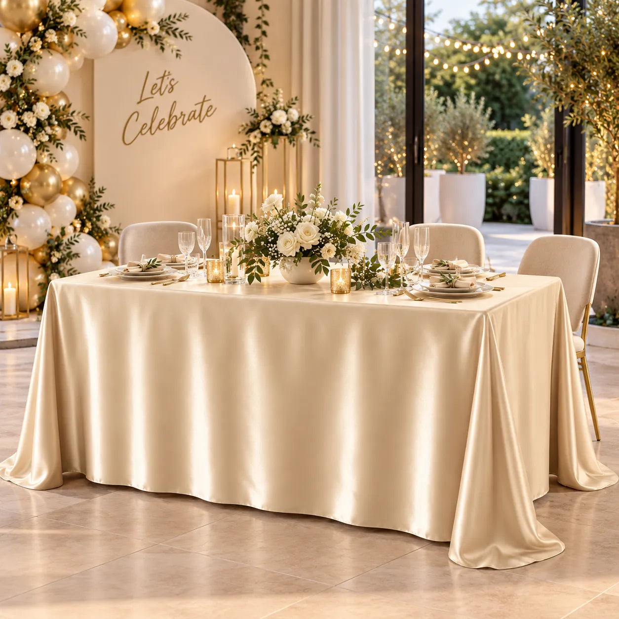 Nappe Champagne en Satin Classe
