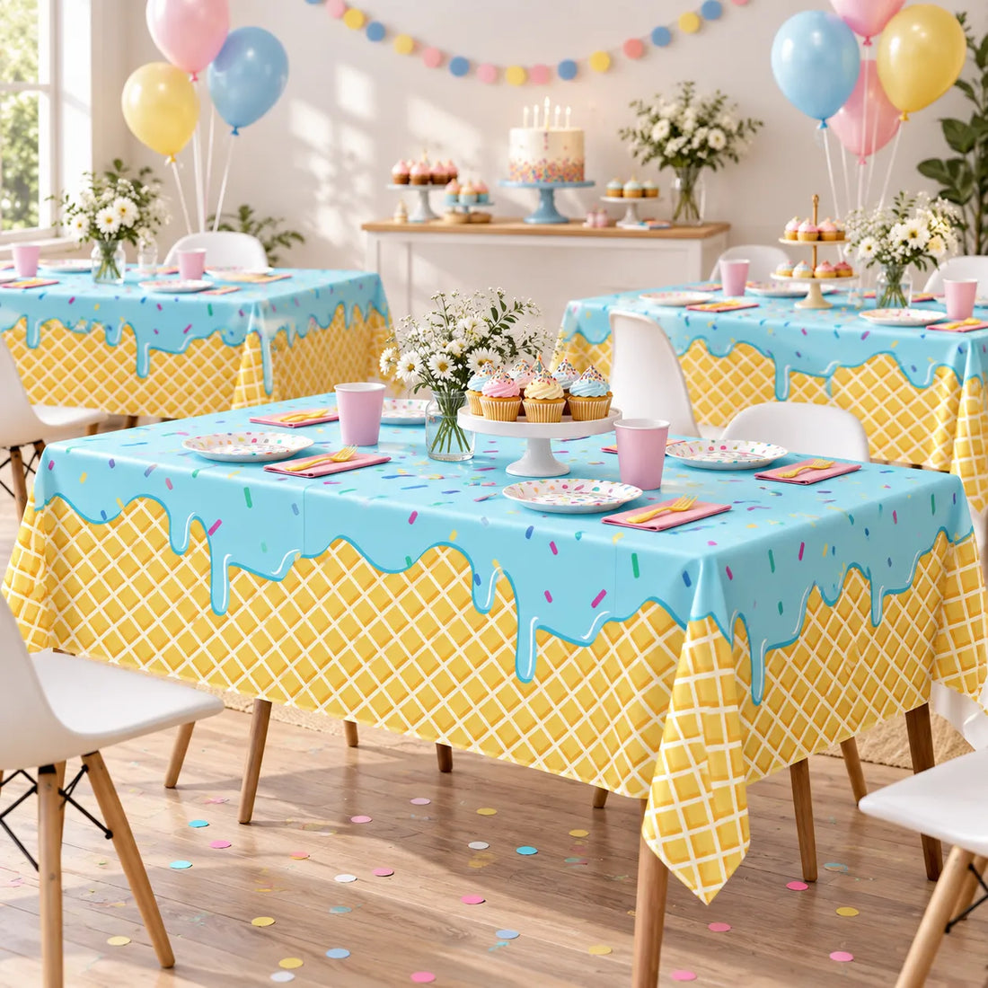 Nappe Crème Glacée Bleue Kawai