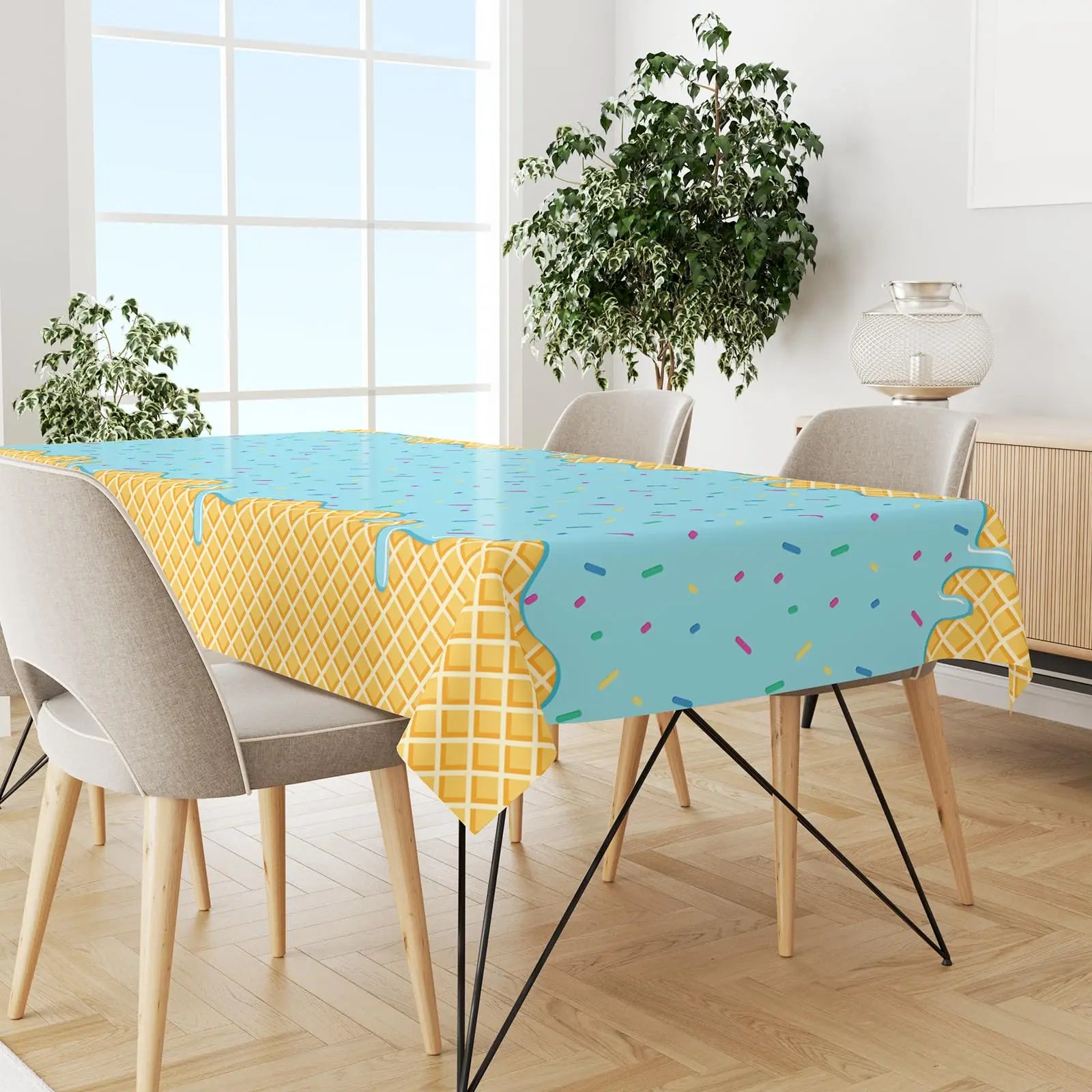 Nappe Crème Glacée Bleue stylé