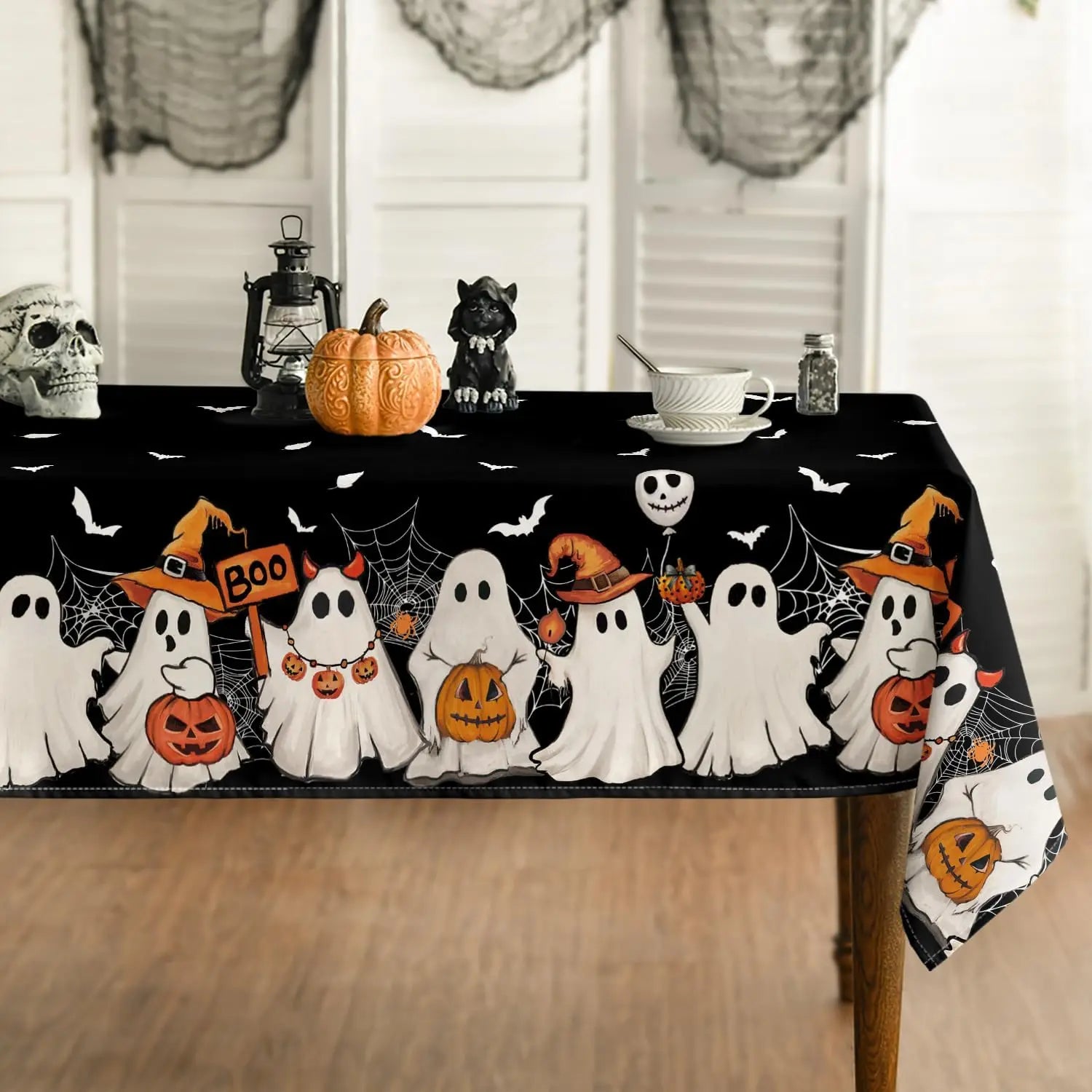 Nappe Halloween Noire Fantômes Convivial
