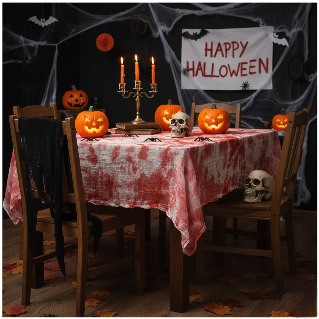 Nappe Halloween Sanglante en Gaze