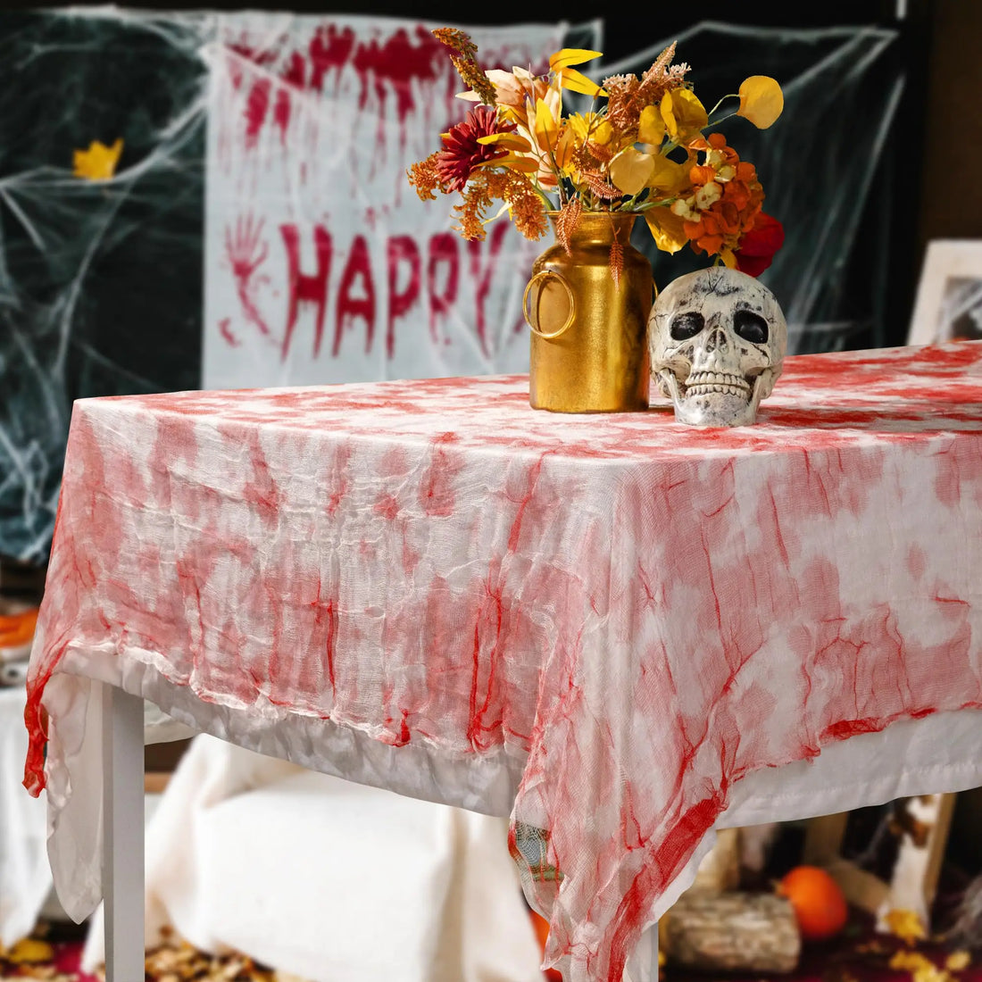 Nappe Halloween Sanglante en Gaze Effrayante