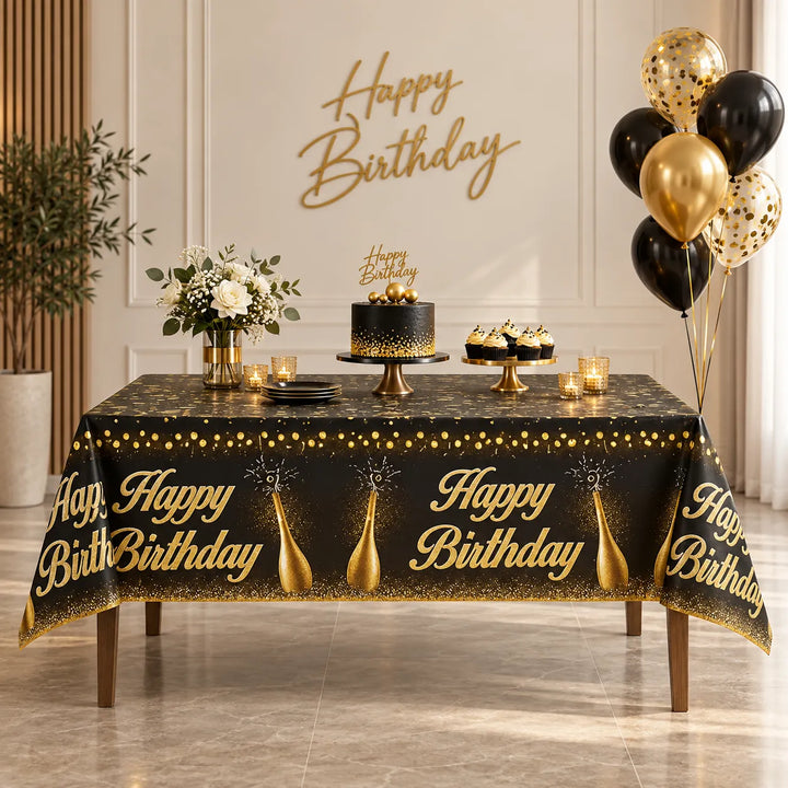 Nappe Happy Birthday Noir Gold 
