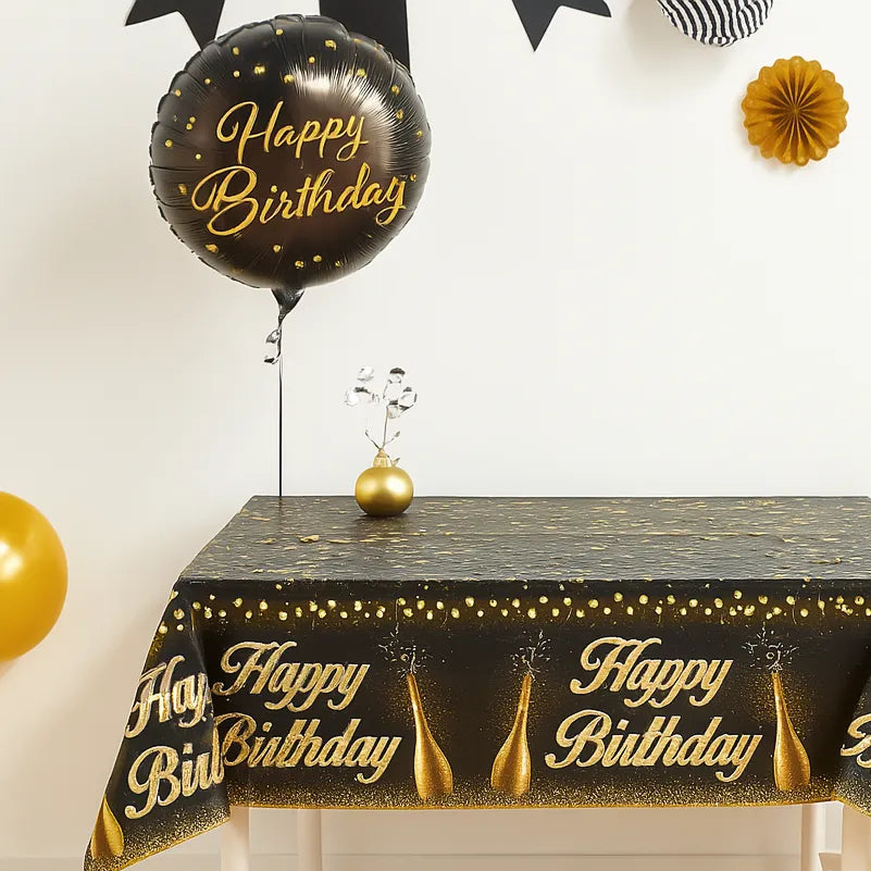Nappe Happy Birthday Noir Gold