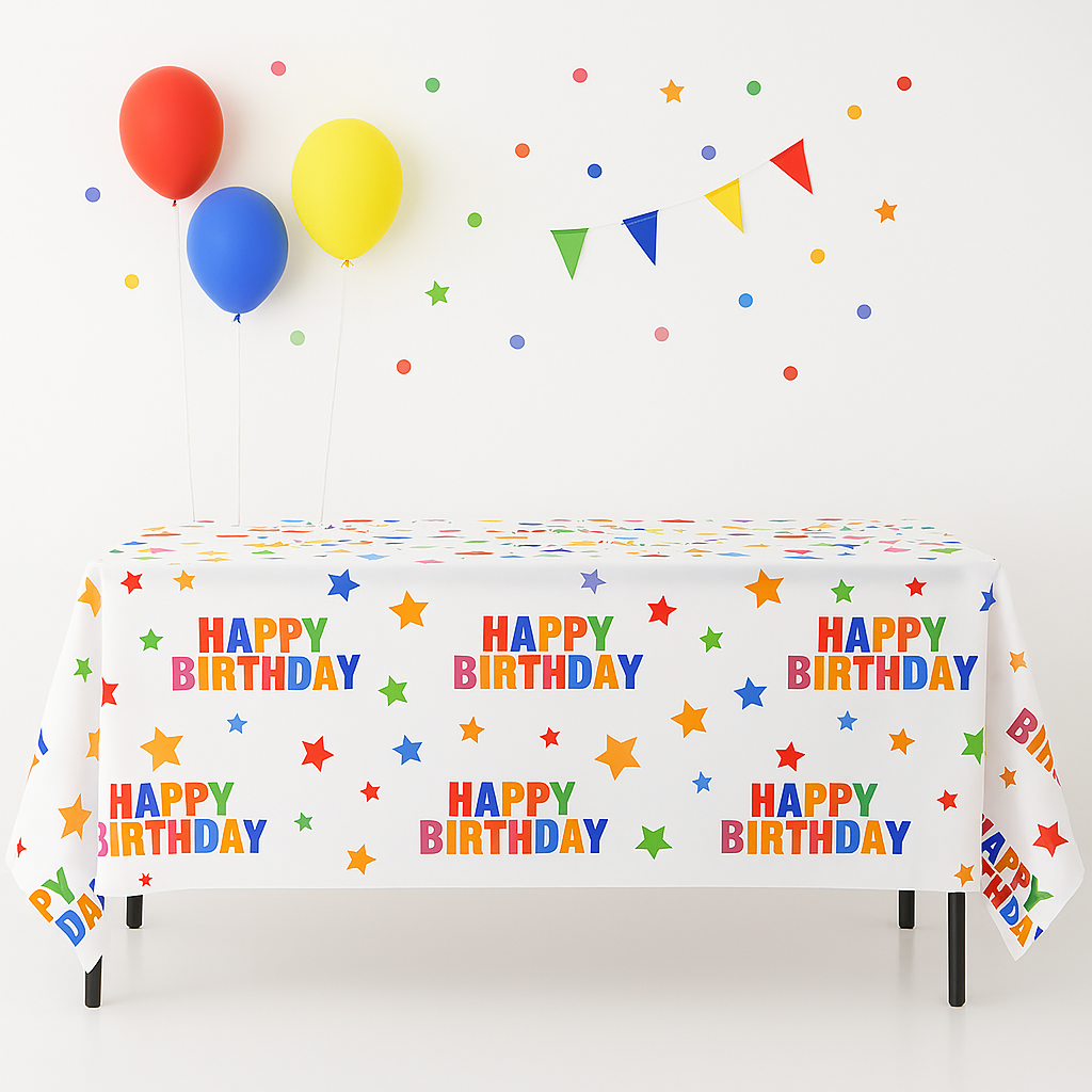 Nappe Happy Birthday Noir et Or Design