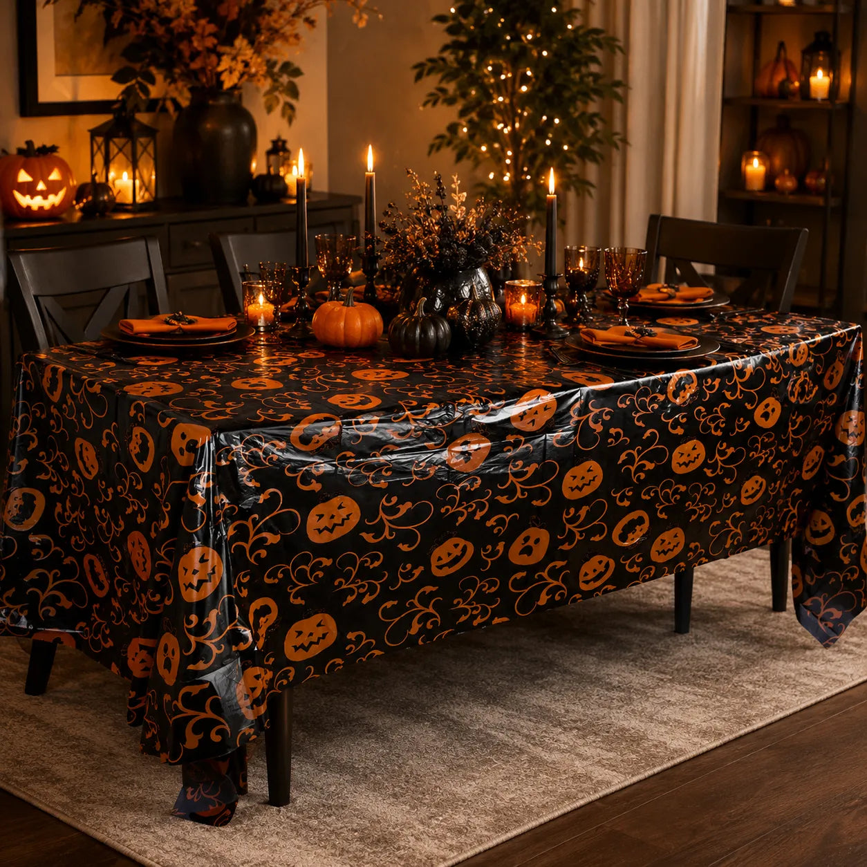Nappe Jetable Citrouilles Halloween classe